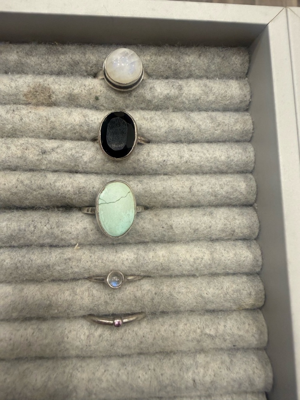 Silver gemstone rings